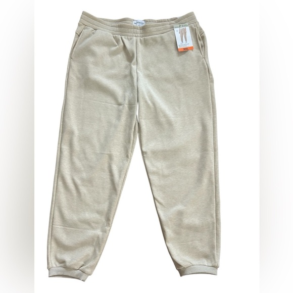 Mondetta Women’s Beige Fleece Lined Jogger Sweatpants Lounge Pants Size XXL - Picture 1 of 4